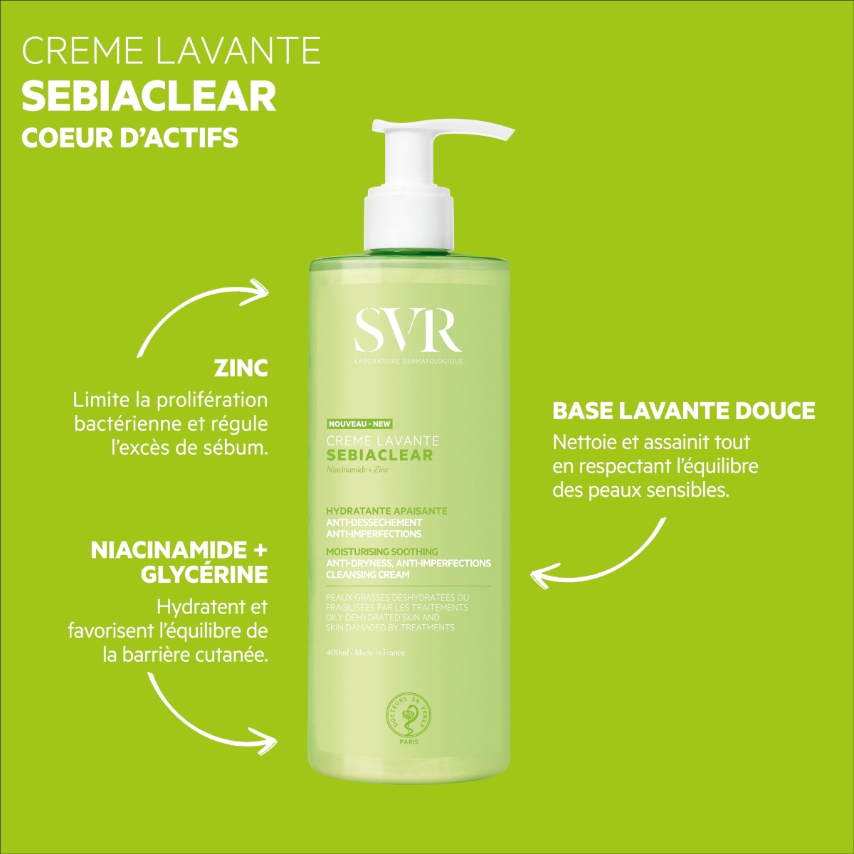 SVR SEBIACLEAR CREME LAVANTE 400 ML – Image 2
