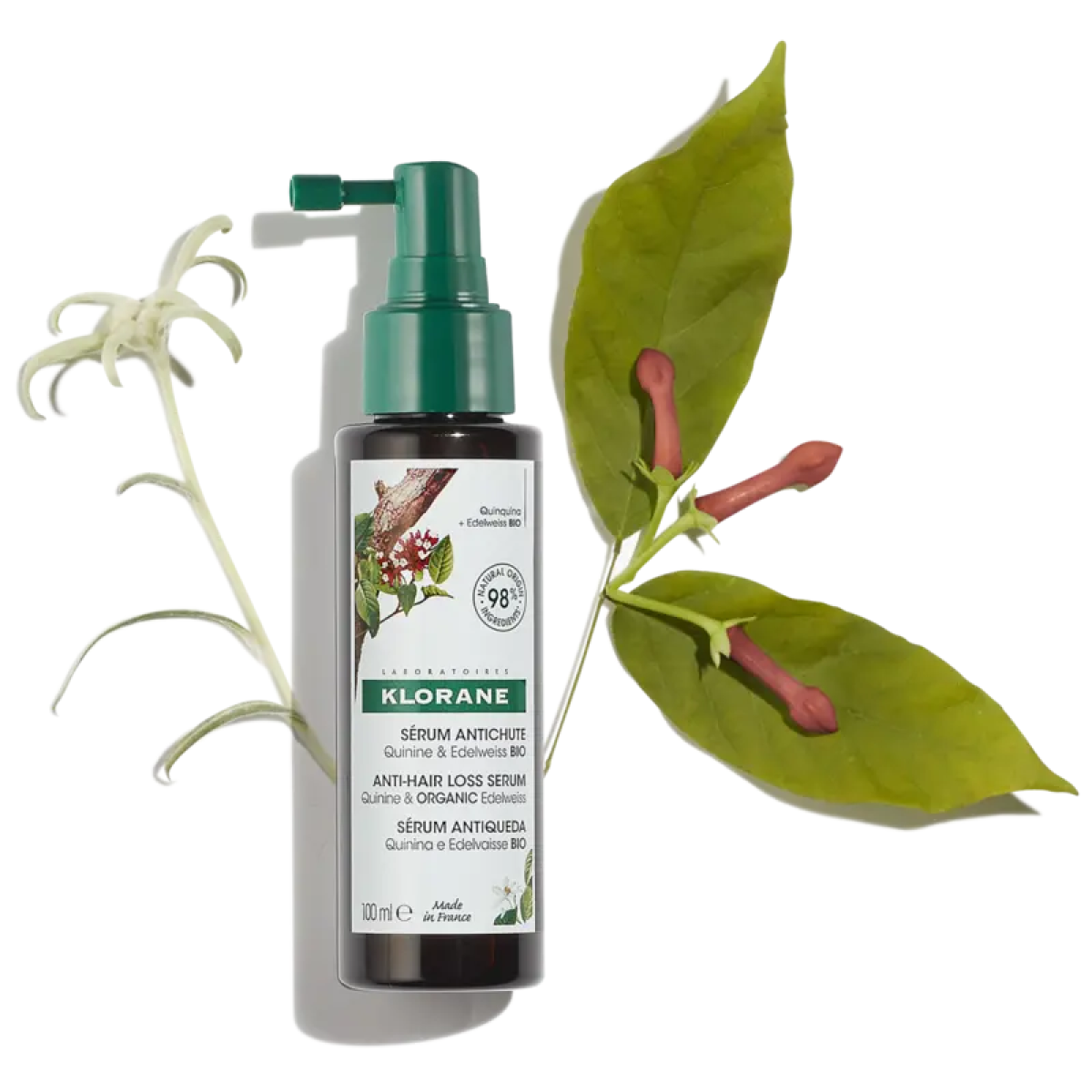 Klorane – Sérum antichute à la Quinine & Edelweiss BIO – Chute de cheveux 100ml – Image 2