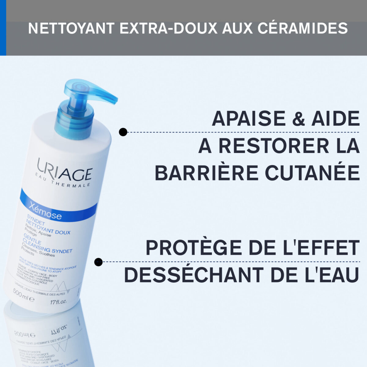 URIAGE XEMOSE SYNDET NETTOYANT DOUX 500ML PEAUX TRÈS SÈCHES – Image 2