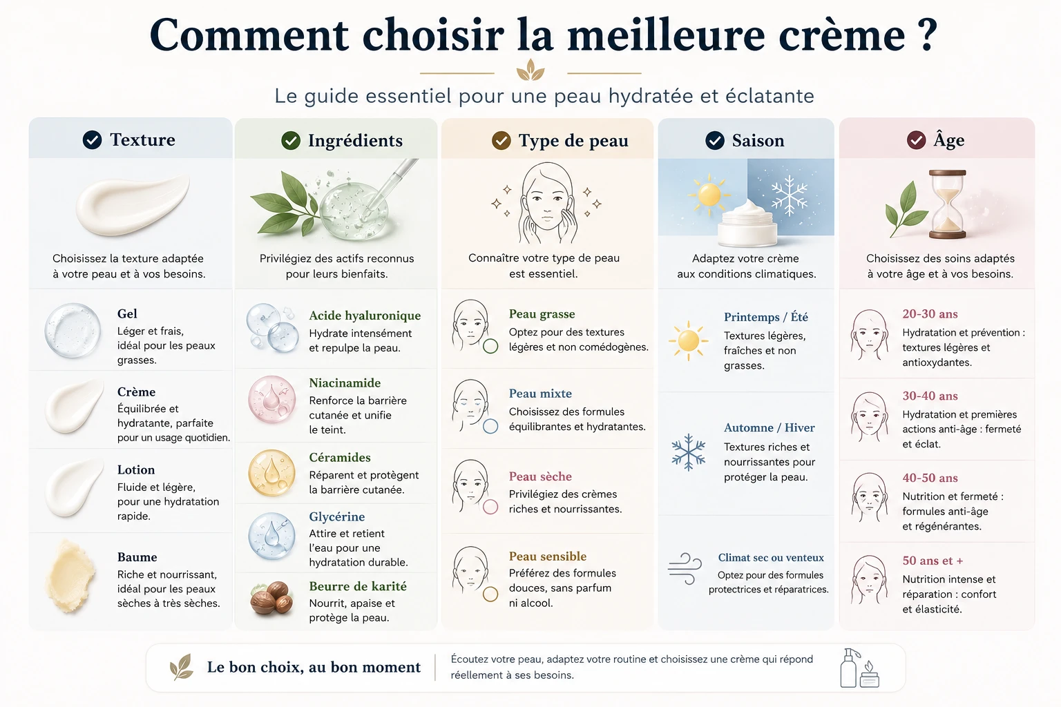 Guide pour choisir la meilleure crème hydratante visage