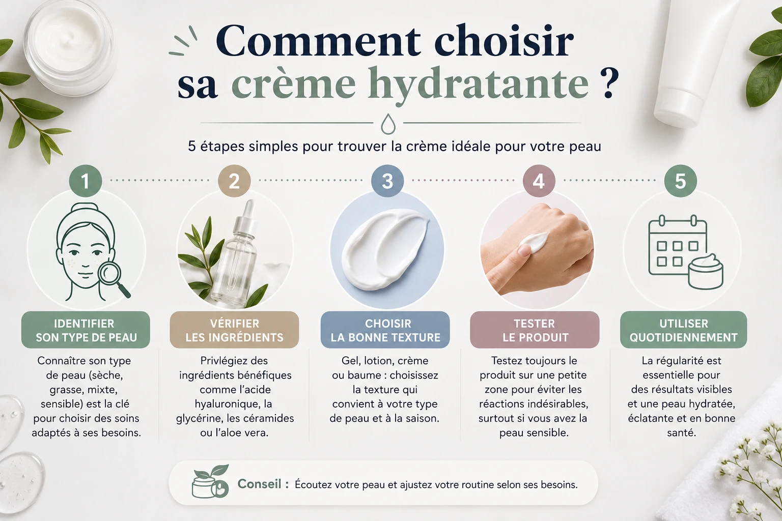 Étapes pour bien choisir une crème hydratante visage