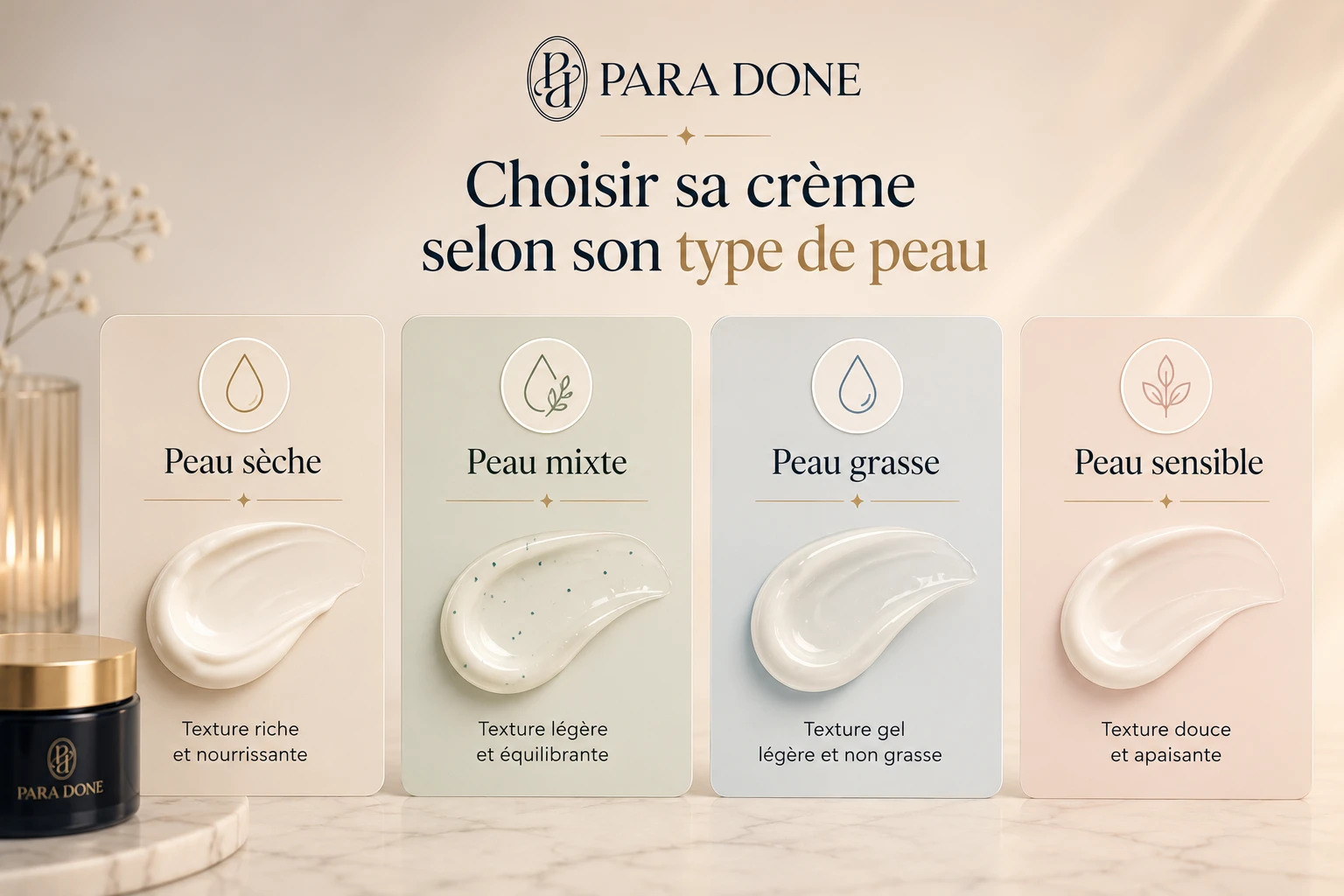 Crème de nuit raffermissante adaptée à chaque type de peau