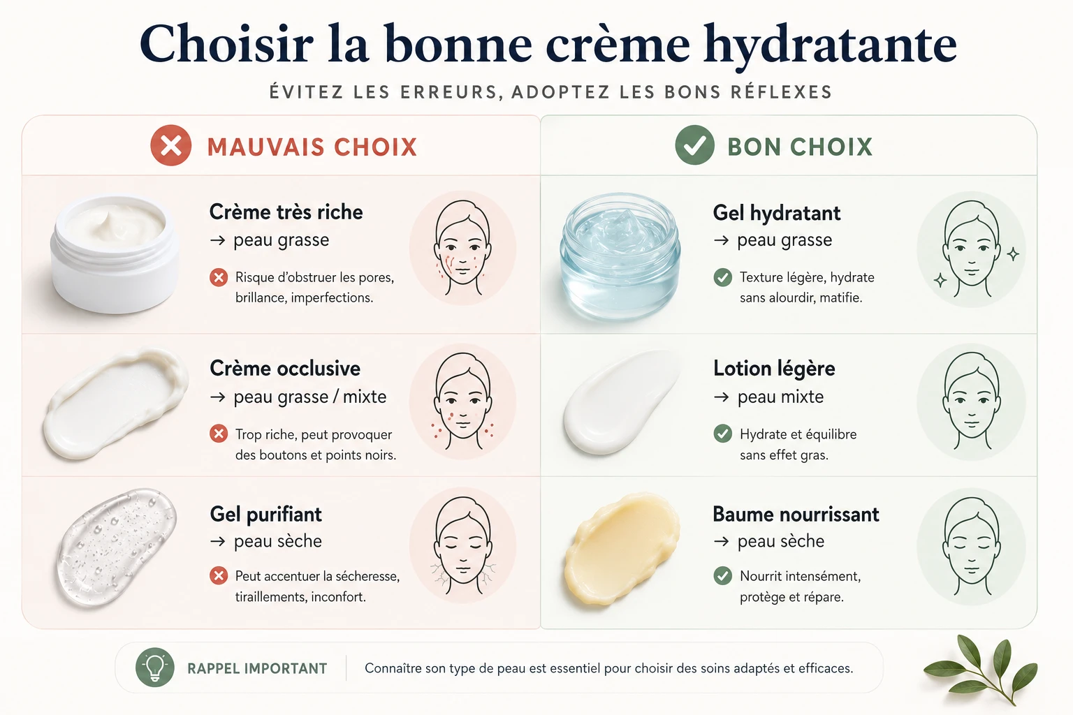 Erreurs courantes à éviter lors du choix d'une crème hydratante visage