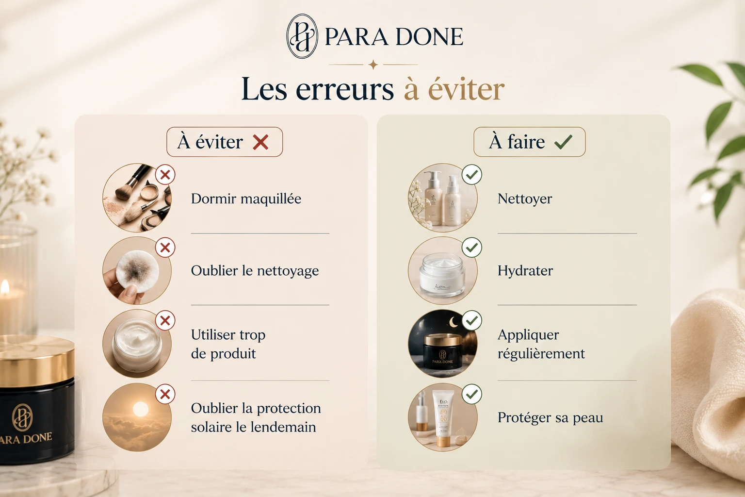Erreurs fréquentes à éviter avec un soin de nuit raffermissant