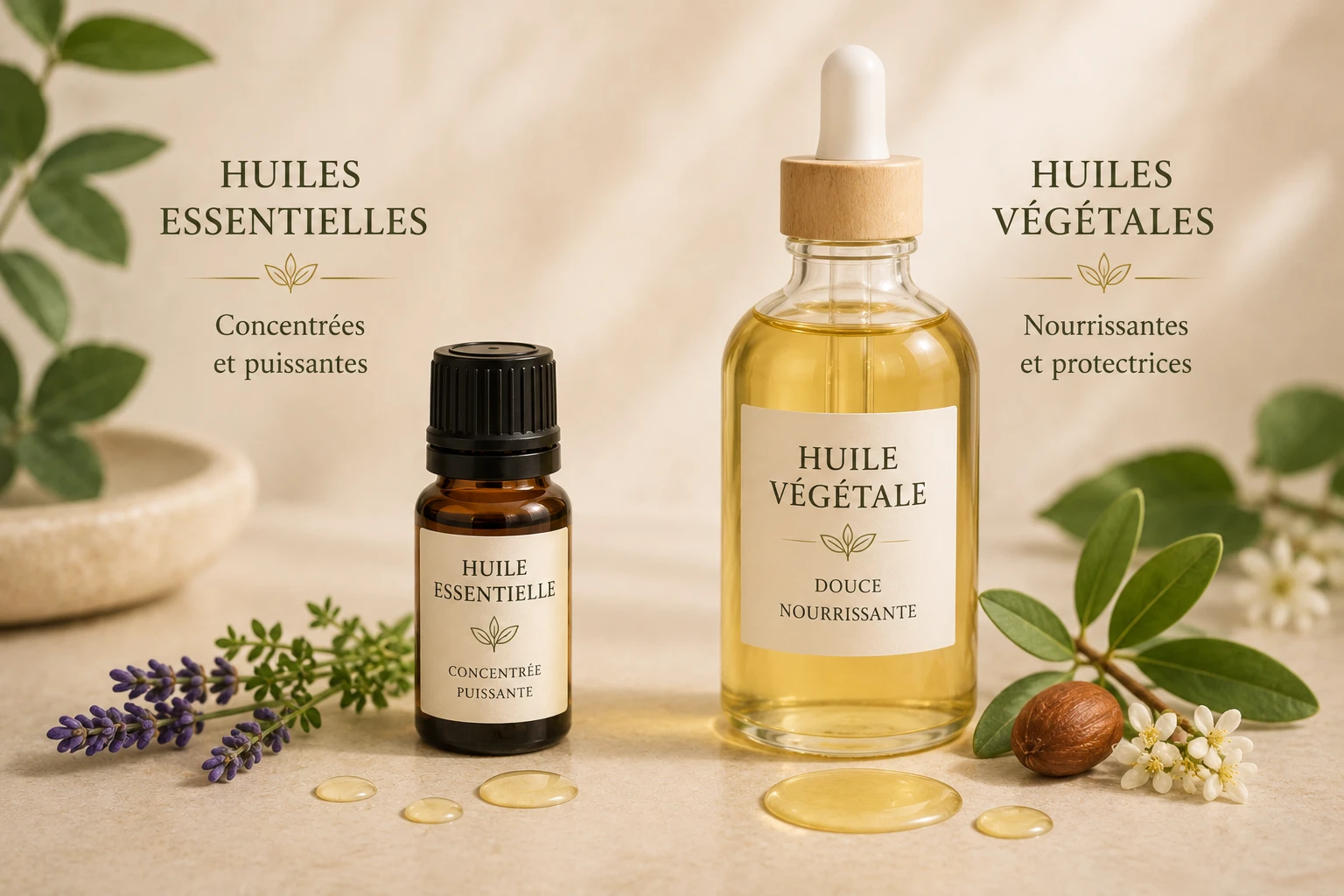 Différence entre huile essentielle et huile végétale pour le visage