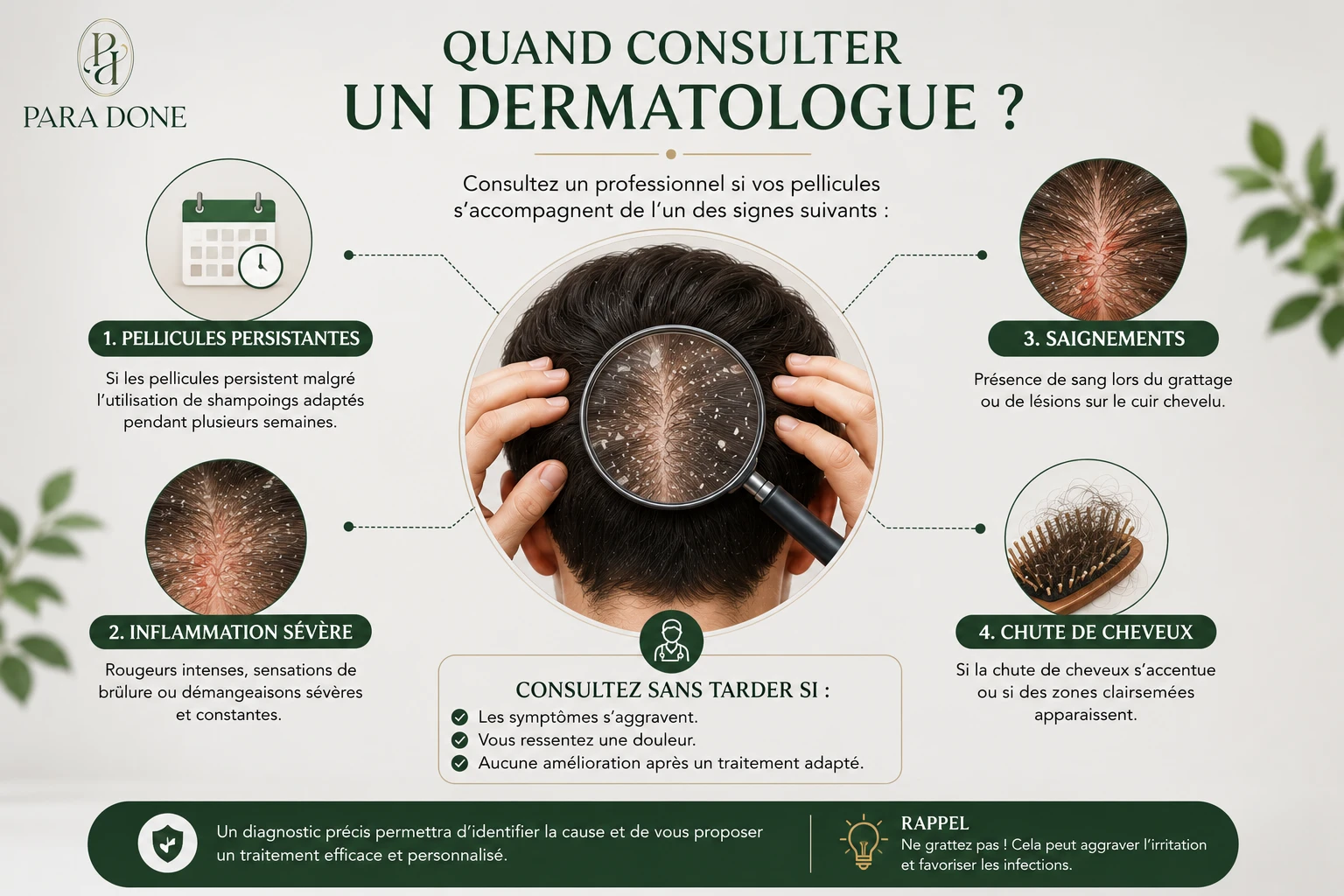 Quand consulter un professionnel de santé pour des pellicules persistantes
