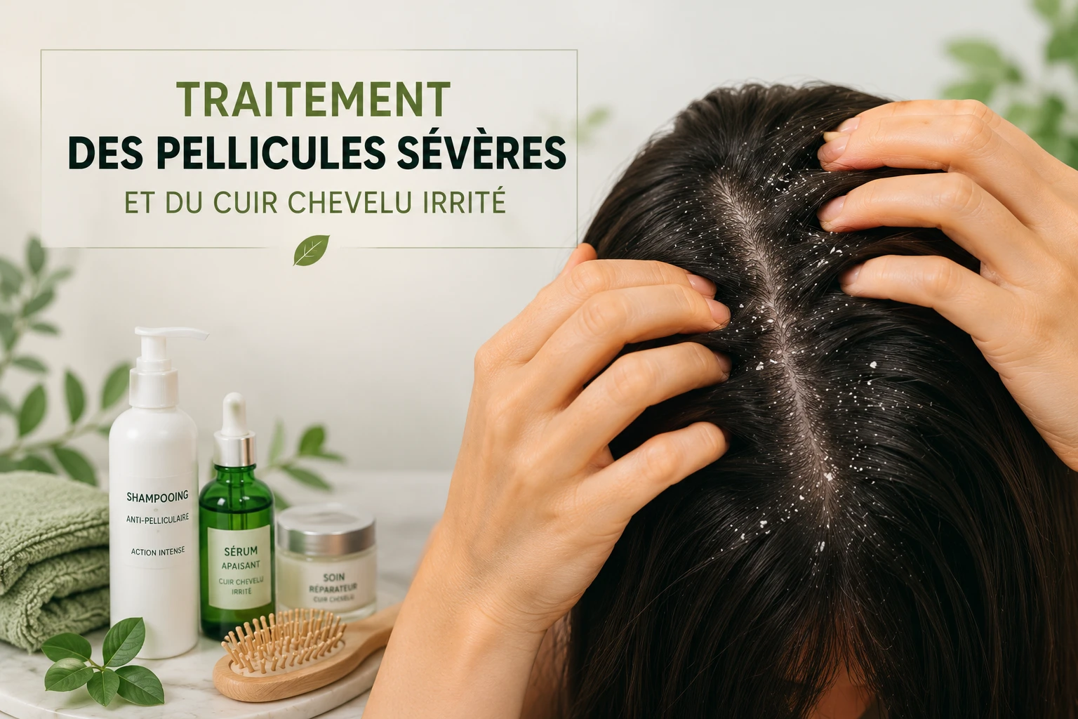 Traitement des pellicules sévères et du cuir chevelu irrité