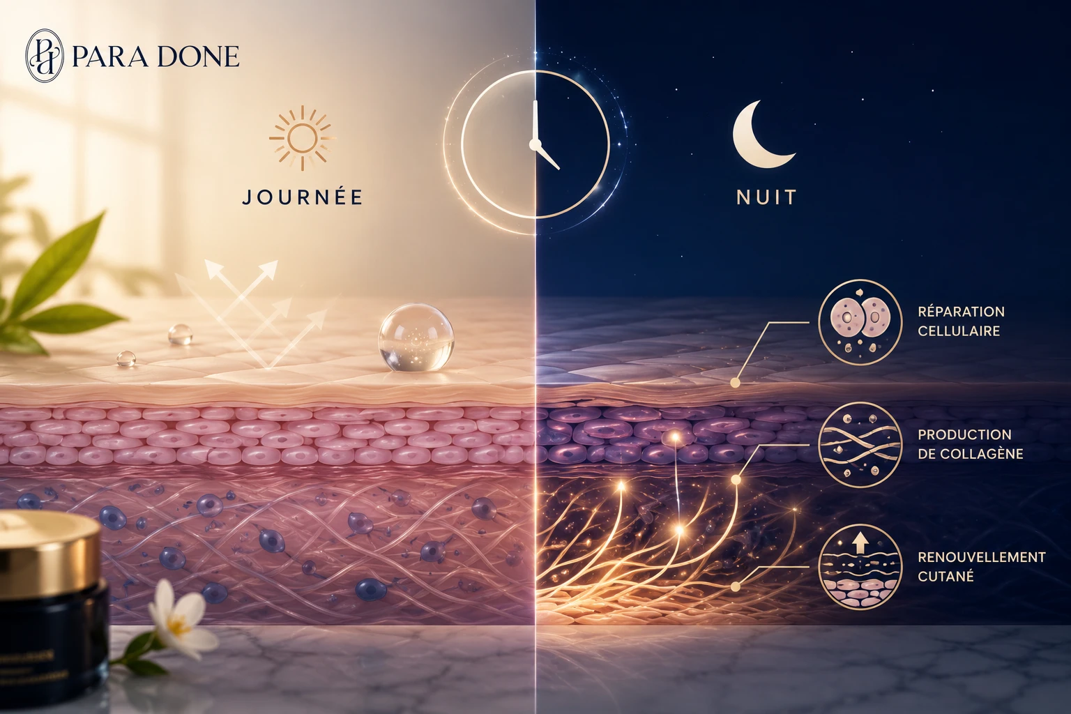 Régénération naturelle de la peau pendant la nuit