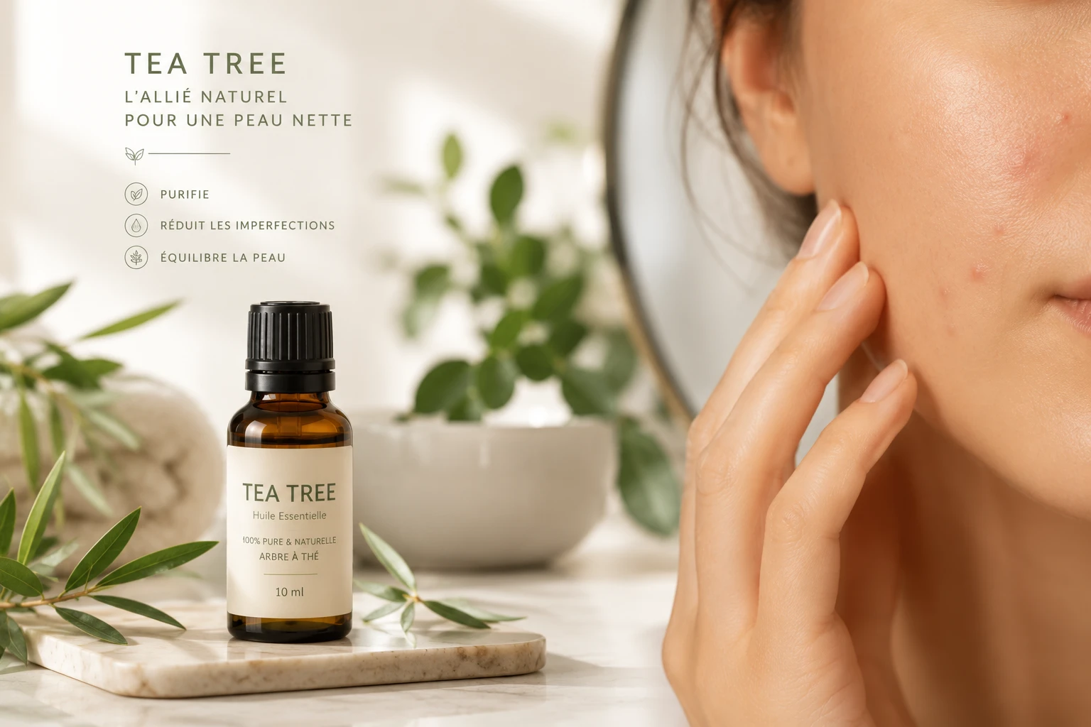 Préparation d'un sérum visage maison aux huiles essentielles
