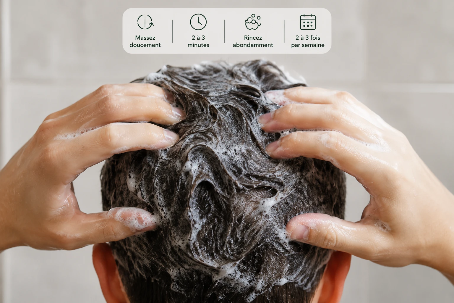 Bonne utilisation d'un shampoing anti-pelliculaire efficace